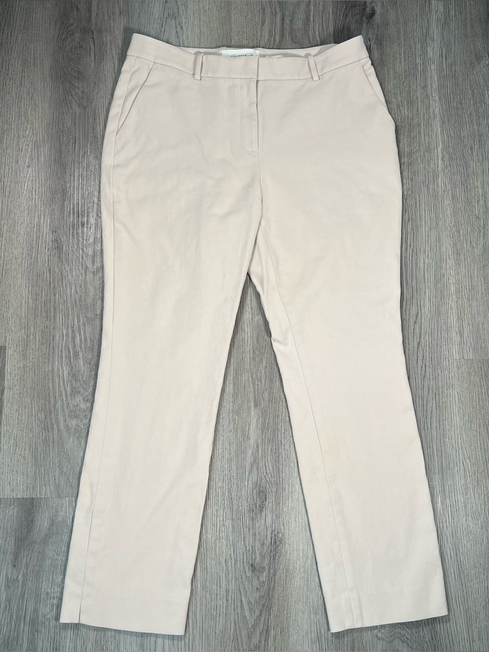 Lafayette 148 New York Manhattan Slim Ankle Pants Trousers Womens 10 Beige Khaki